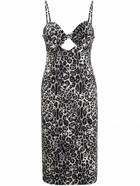 Midi šaty s potlačou s leopardím vzorom Dundas