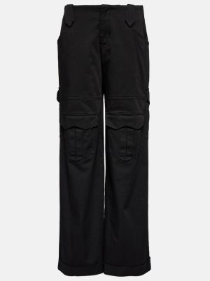 Bombažne kargo hlače Tom Ford črna