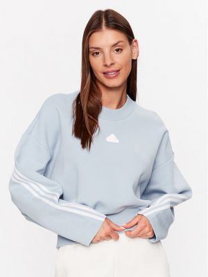 Bluză cu dungi cu croială lejeră Adidas albastru