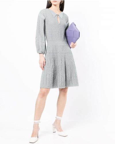Pletené šaty Chanel Pre-owned šedé