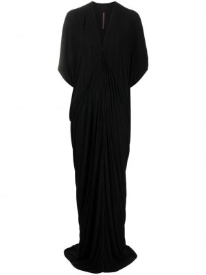 Коктейлна рокля с v-образно деколте от джърси Rick Owens Lilies черно