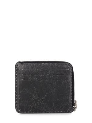 Δερμάτινος πορτοφόλι με φερμουάρ Acne Studios μαύρο