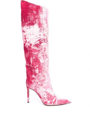 Βελούδινα μποτάκια με τακούνι Alexandre Vauthier ροζ