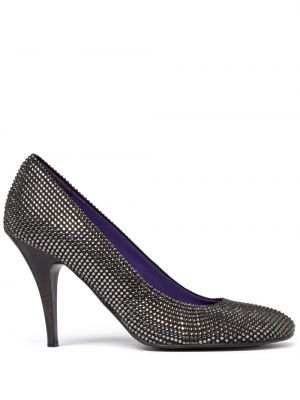 Полуотворени обувки с кристали Stella Mccartney черно