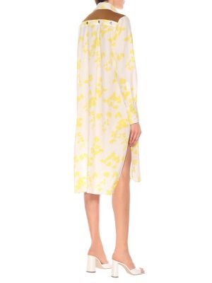 Sukienka midi bawełniana w kwiatki Plan C żółta