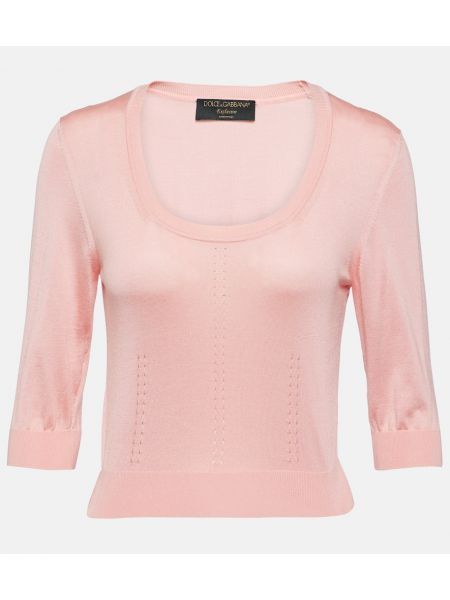 Jersey de seda de tela jersey Dolce&gabbana rosa
