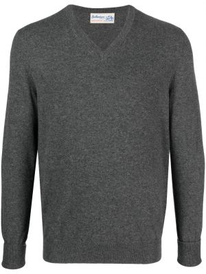 Kašmírový svetr s výstřihem do v Ballantyne šedý