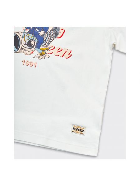 Camiseta con estampado Evisu blanco