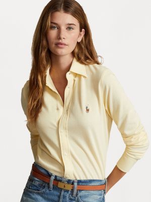 Рубашка на пуговицах с длинным рукавом Polo Ralph Lauren желтая