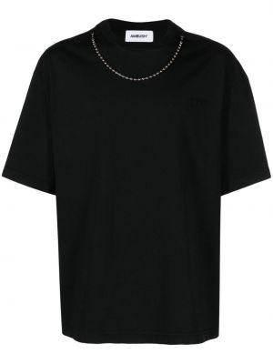 Bavlněné tričko s výšivkou Ambush černé