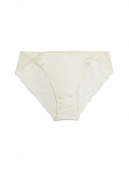 Jednofarebné vlnené nohavičky s vysokým pásom Calvin Klein Underwear - biela