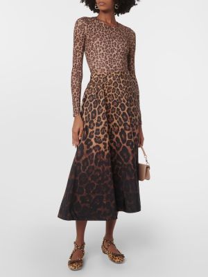 Body cu imagine cu model leopard din jerseu Valentino maro