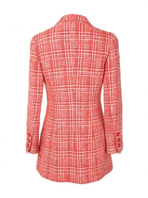 Manteau ajusté à carreaux Chanel Pre-owned rouge