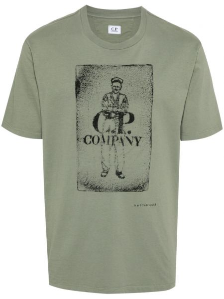 Tricou din bumbac cu imagine C.p. Company verde