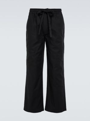 Bavlnené teplákové nohavice Commas čierna