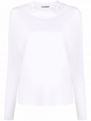 Тениска с кръгло деколте Jil Sander бяло