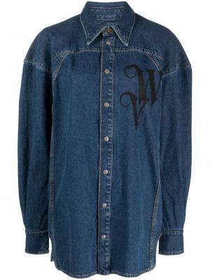 Rifľová košeľa Vivienne Westwood modrá