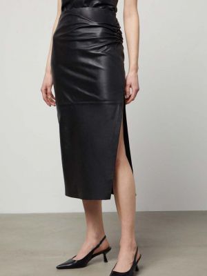 Кожаная юбка Answear Lab черная