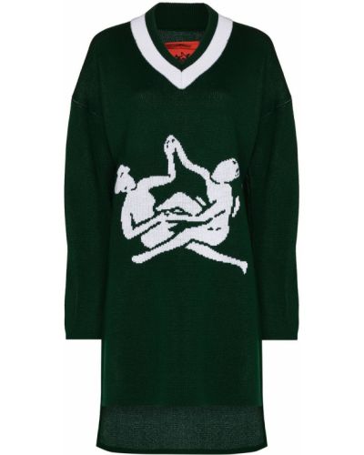 Jersey con escote v de tela jersey Thebe Magugu verde