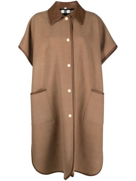 Manteau à boutons Burberry marron