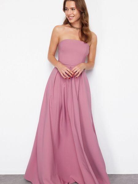 Στράπλες φόρεμα Trendyol ροζ