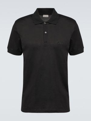 Medvilninis polo marškinėliai Alexander Mcqueen juoda
