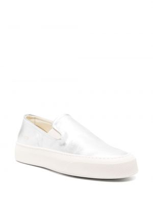 Slip-on nahast tennised Common Projects hõbedane