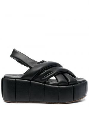 Sandale mit absatz mit keilabsatz Themoirè schwarz