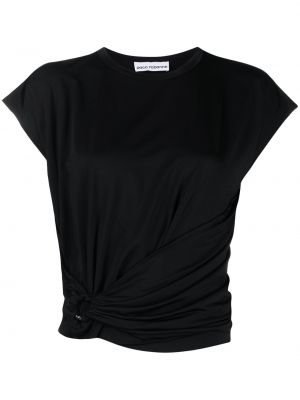 T-shirt drapé Paco Rabanne noir