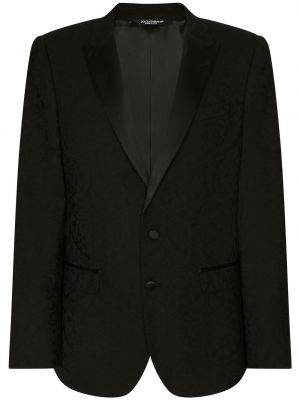 Selyem gyapjú gombolt öltöny Dolce & Gabbana - fekete