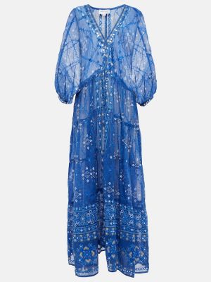 Bavlněné midi šaty Juliet Dunn - modrá