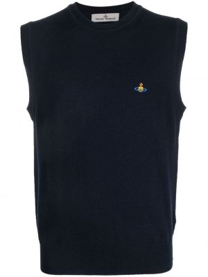 Пуловер без ръкави Vivienne Westwood синьо
