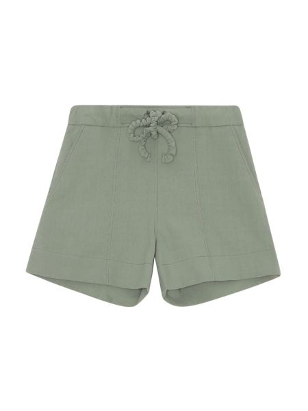 Shorts en coton Ganni vert