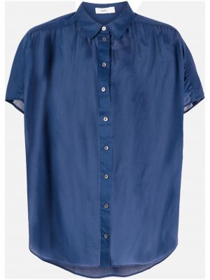 Pérová košeľa na gombíky Closed modrá