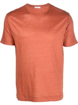 Lanena majica Boglioli oranžna