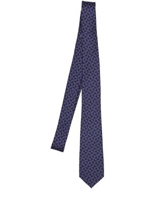 Zīda zīda kaklasaite ar apdruku Gucci
