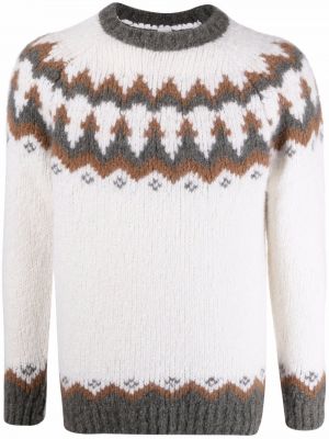 Плетен пуловер Eleventy бяло