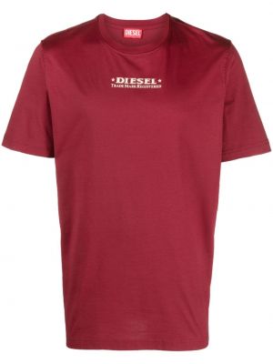 T-shirt con stampa Diesel rosso