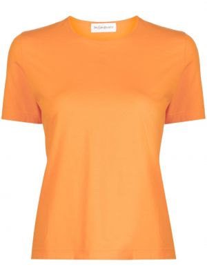 Pamut hímzett póló Saint Laurent Pre-owned narancsszínű