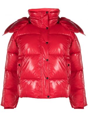 Палто с качулка Calvin Klein Jeans червено