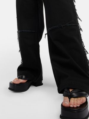 Distressed high waist jeans ausgestellt Dries Van Noten schwarz