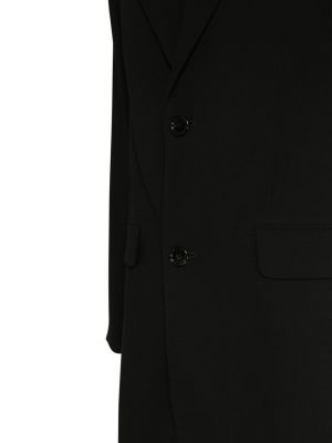 Oversized volneni blazer iz krep tkanine Ami Paris črna