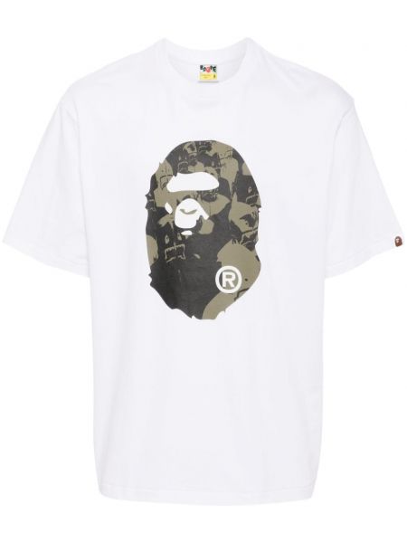 Painettu t-paita A Bathing Ape® valkoinen