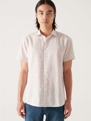 Βαμβακερό πουκάμισο με σχέδιο με κοντό μανίκι Avva