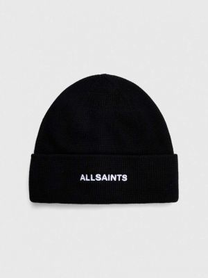 Вовняна шапка Allsaints чорна
