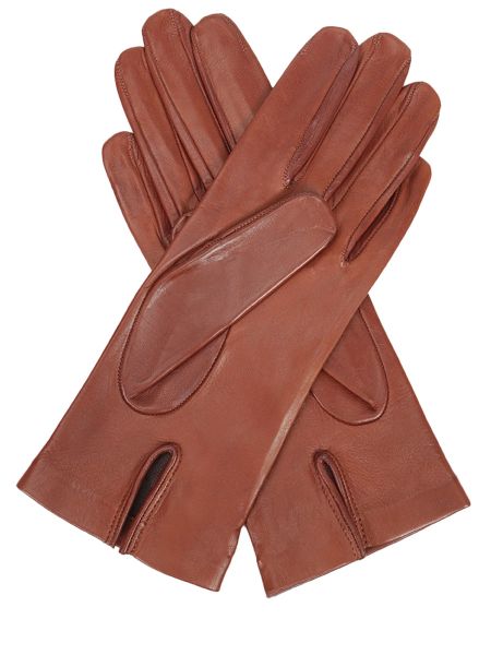 Кожаные перчатки Sermoneta Gloves коричневые