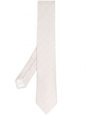 Žakárová puntíkatá kravata Tagliatore béžová