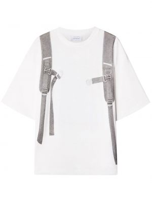 T-shirt en coton à imprimé Off-white blanc