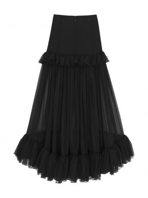 Průsvitné midi sukně Saint Laurent černé