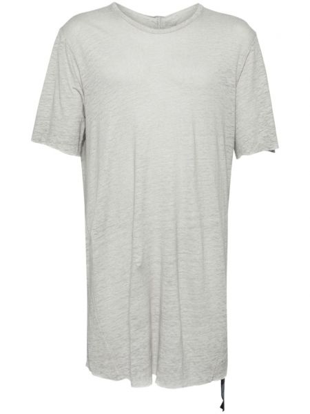 Lněné kožené tričko Isaac Sellam Experience šedé